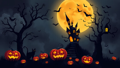 halloween background with pumpkin