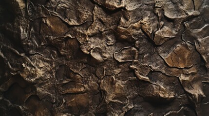 Poster - A close up of a rock wall with a lot of texture. The wall is made of metal and has a rough, uneven surface. The texture of the wall gives it a rugged, natural appearance