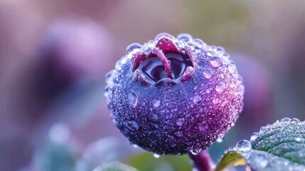 Poster - A purple flower with droplets of water on it