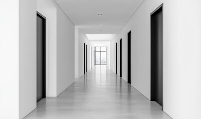  Modern Office Hallway.
