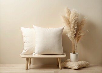 Cozy Minimalist Cushion on Beige Background for Home Decor Inspiration