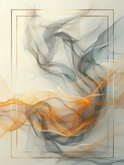 Poster - Abstract art with flowing lines in gold and gray. AI.