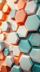 Sticker - A pattern of colorful hexagons. AI.