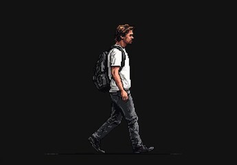 Pixel Man Walking.