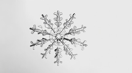 Leinwandbilder - A minimalist drawing of an elegant snowflake featuring clean lines, showcasing winter beauty and simplicity in design
