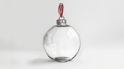 Aufkleber - Elegant minimalist drawing of a Christmas ornament featuring clean lines and a simple design for holiday decor inspiration