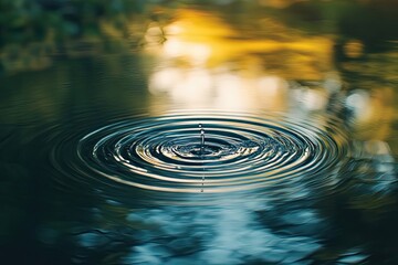 Poster - Water Droplet Creating Ripples in Still Water
