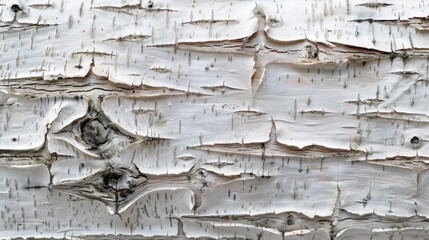 Poster - The bark of a tree is shown with many small holes and ridges. The bark is white and has a rough texture