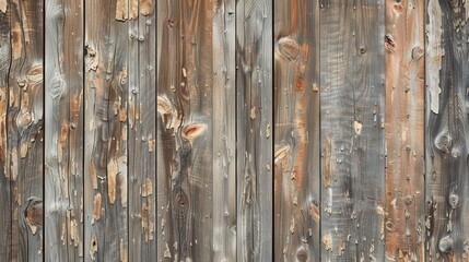 Aufkleber - Rustic barn wood wallpaper featuring natural brown tones ideal for homes, offices, and creative spaces
