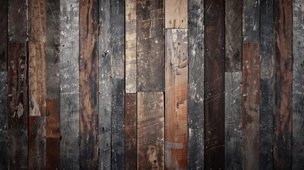 Aufkleber - Rustic wooden plank wallpaper featuring warm brown tones ideal for cozy interior design and home decoration projects
