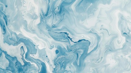Poster - Soft blue marbled wallpaper design featuring delicate swirling patterns that evoke tranquility and elegance in any space