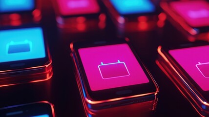 Aufkleber - Smartphone with multiple glowing privacy settings floating around, mobile data protection, Privacy, security,  futuristic, data, technology, digital, protection