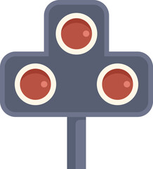 Illustration of a traffic light showing a stop signal, with three red lights illuminated