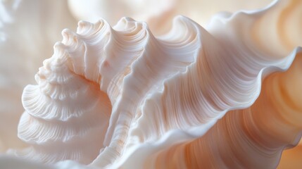 Poster - Exploring the intricate beauty of a seashell showcasing divine proportion in soft pastel colors and smooth curves