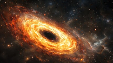 Poster - A supermassive black hole distorts time and space at the center of a distant galaxy