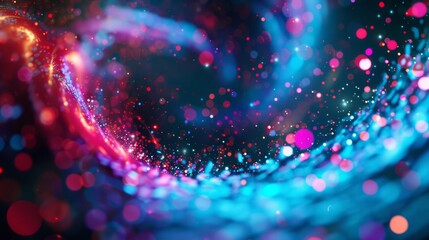 Poster - Abstract Galaxy Glitch Art with Vibrant Colors