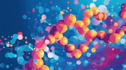 Poster - A colorful cartoon representation of protein structure highlighting alpha helix and beta sheets in an educational design for biology learners