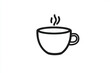 © kristina - Icon of a steaming cup of coffee on a white background, representing warmth and caffeine boost.