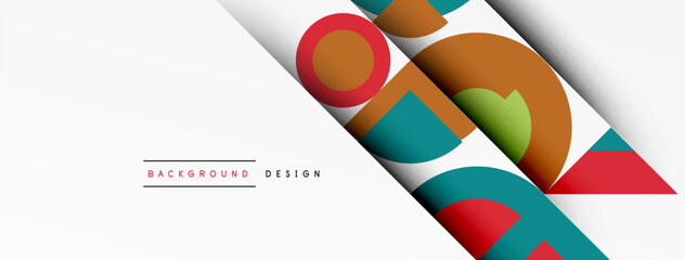 Aufkleber - Geometric design abstract background - circles squares