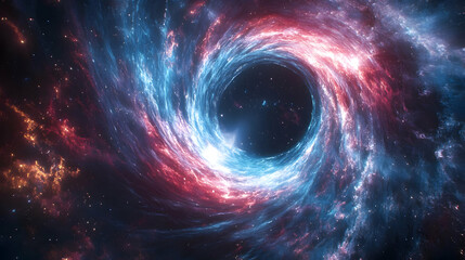 Wall Mural - A vibrant depiction of a swirling black hole in deep space.