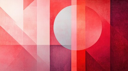 Poster - Abstract geometric shapes in varying shades of red with subtle gradients and a textured background