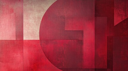 Poster - Abstract geometric shapes in varying shades of red with subtle gradients and a textured background