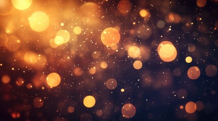 Poster - Abstract golden bokeh lights glowing softly, ideal for adding a dreamy and romantic feel to your project.