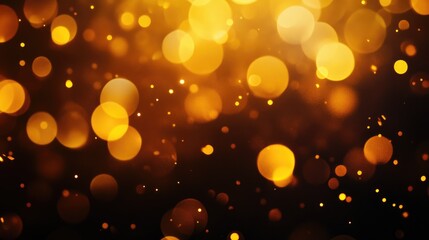 Poster - Abstract golden bokeh lights glowing softly, ideal for adding a dreamy and romantic feel to your project.