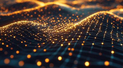 Poster - Abstract network of glowing nodes and data lines, portraying the interconnected nature of technological advancement.