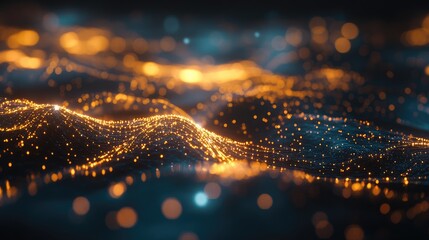 Poster - Abstract network of glowing nodes and data lines, portraying the interconnected nature of technological advancement.