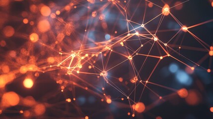 Poster - Abstract network of glowing nodes and data lines, portraying the interconnected nature of technological advancement.
