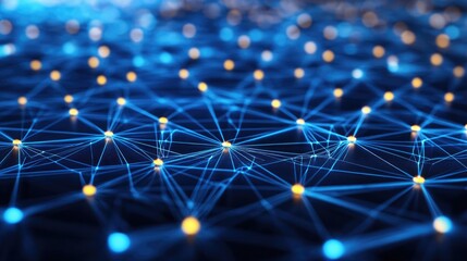 Poster - Abstract network of interconnected nodes and data lines, illustrating the concept of digital connectivity.