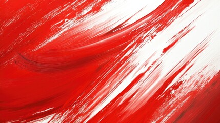Poster - Abstract red brush strokes with smooth transitions and subtle textures, forming a visually engaging composition