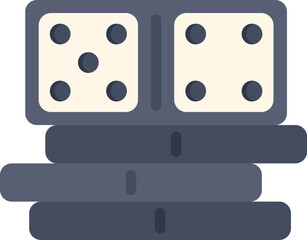 Poster - stack of dominoes is sitting on a table, waiting to be played