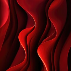 Poster - Abstract red forms and gradients blending seamlessly into a rich red