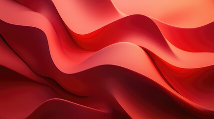 Poster - Abstract red shapes with subtle 3D effects and shadows, creating a visually engaging and dynamic composition