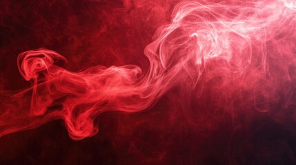 Poster - Abstract red smoke or mist swirling gracefully over a dark red base, offering a mystical vibe