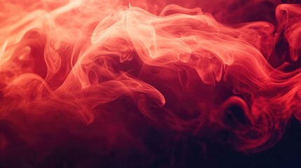 Poster - Abstract red smoke or mist swirling gracefully over a dark red base, offering a mystical vibe