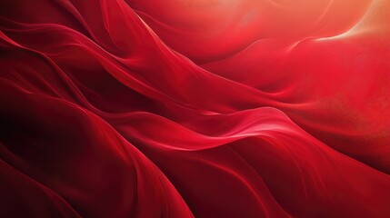 Poster - Abstract red waves and curves with a subtle texture, giving a sense of fluidity and depth