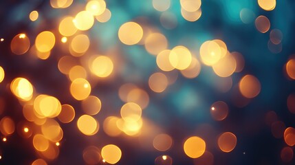 Poster - Blurred golden bokeh lights with a gentle glow, setting a serene and peaceful mood.