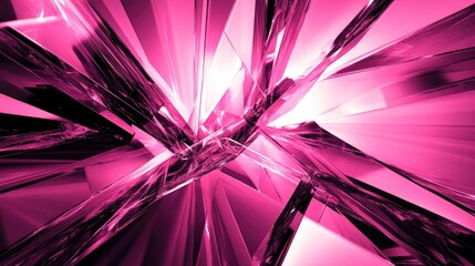 Poster - Bold pink abstract background with sharp, geometric patterns and high contrast for a dramatic effect
