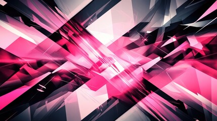 Poster - Bold pink abstract background with sharp, geometric patterns and high contrast for a dramatic effect