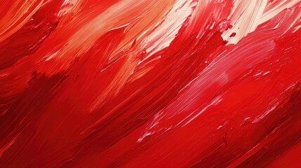Poster - Bold red abstract backdrop with energetic brushstrokes and vivid patterns creating a dynamic and modern design