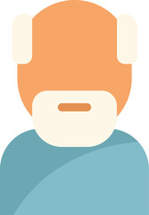 Poster - minimalist vector avatar icon depicting an elderly man with white beard wearing a blue shirt