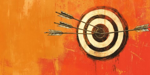 A dart hitting the bullseye on a colorful target, symbolizing goal achievement and precision.