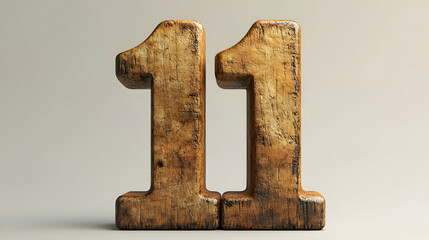 Poster - Wooden number 