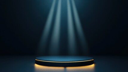 Poster - Illuminated stage with dramatic lighting perfect for presentations or performances