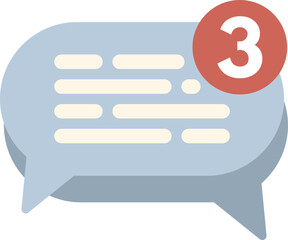 Poster - speech bubble is showing three new messages waiting to be read