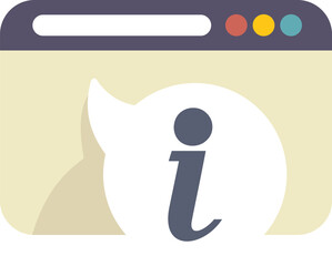 Poster - internet browser window is displaying an information symbol in a speech bubble