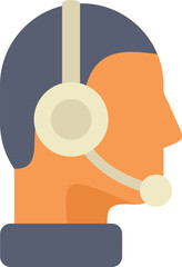 Poster - call center operator wearing headset working in customer service or telemarketing